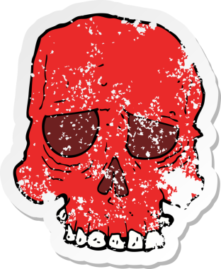 Bir insan tarafından çizilmiş ürkütücü bir karikatürün gerilimli yapıştırması.