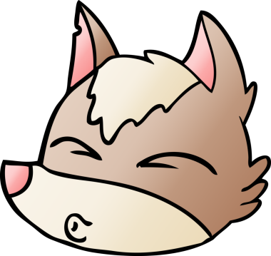 Bir insan tarafından çizilmiş bir kurt yüzü.