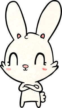 Bir insan tarafından çizilmiş şirin çizgi film tavşanı.