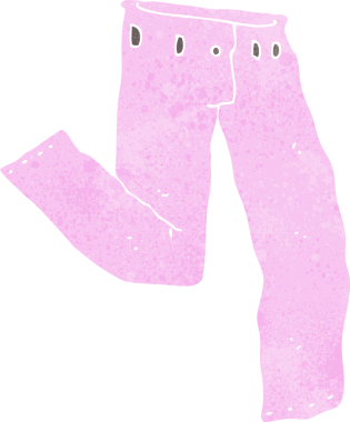 Bir insan tarafından çizilmiş pembe bir pantolon.