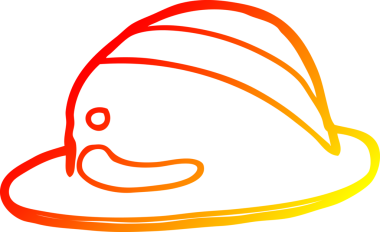 Bir insan tarafından çizilmiş çizgi film melon şapkası.