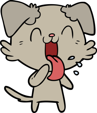 Bir insan tarafından çizilmiş nefes nefese bir köpek.