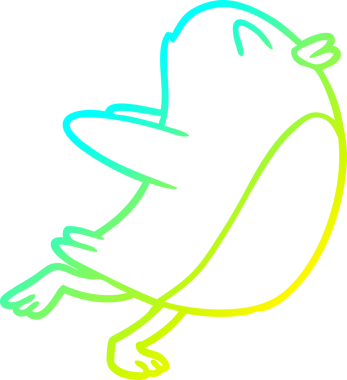 Bir insan tarafından çizilmiş soğuk eğimli bir penguen çizimi