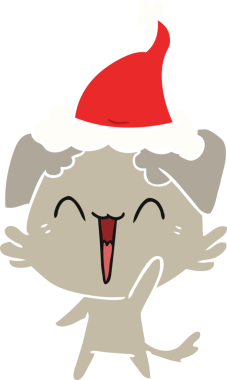 Bir insan tarafından çizilmiş Noel Baba şapkasının düz renk çizimi.