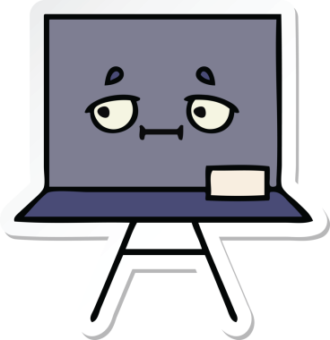 Bir insan tarafından çizilmiş şirin bir karikatür çıkartması.