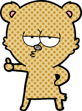 Bir insan tarafından çizilmiş bir çizgi film karakteri.