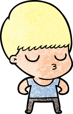 Bir insan tarafından çizilmiş sakin çocuk çizgi filmi.