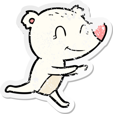 Bir insan tarafından çizilmiş kutup ayısı karikatürü.