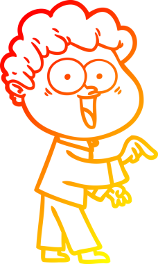 Bir insan tarafından çizilmiş mutlu bir adamın çizgi çizimi.