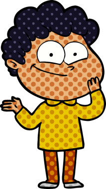 Bir insan tarafından çizilmiş mutlu bir adam.