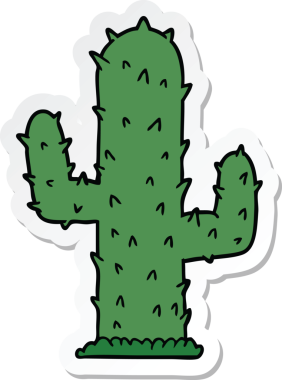 Bir insan tarafından çizilmiş bir kaktüsün çıkartması.