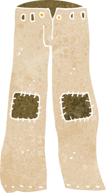 Bir insan tarafından çizilmiş eski bir pantolon.