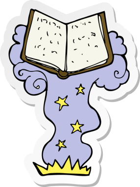 Bir insanın çizdiği büyü kitabının çıkartması.