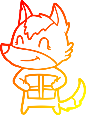 Bir insan tarafından çizilmiş dost canlısı bir kurt çizgi çizimi.