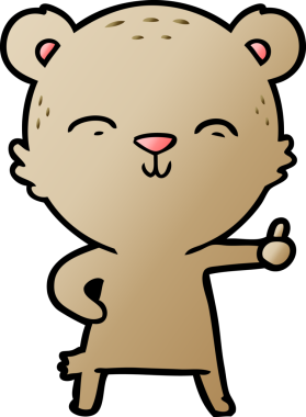 Bir insan tarafından çizilmiş mutlu çizgi film ayısı.