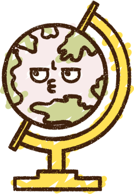 Bir insan tarafından çizilen Dünya Tebeşiri