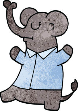 Bir insan tarafından çizilmiş karalama fili.