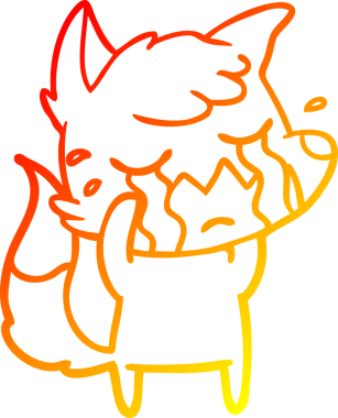 Bir insan tarafından çizilmiş ağlayan tilki çizgi filmi.