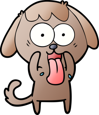 Bir insan tarafından çizilmiş şirin bir çizgi film köpeği.