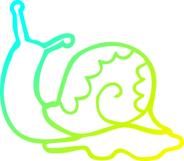 Bir insan tarafından çizilmiş soğuk çizgi bir salyangoz çizimi