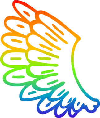 gökkuşağı gradyan çizgi çizimi bir insan tarafından çizilmiş kanatlar