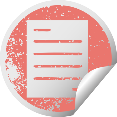 Bir insan tarafından çizilmiş bir kağıt parçasının çizilmiş dairesel kabuk soyma etiketi.