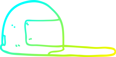 Bir insan tarafından çizilmiş beyzbol şapkasının soğuk gradyan çizgisi.