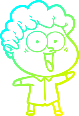 Bir insan tarafından çizilmiş mutlu bir adamın soğuk çizgi çizimi.