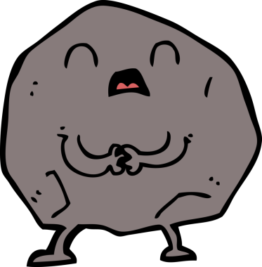 bir insan tarafından çizilmiş karikatür taşı