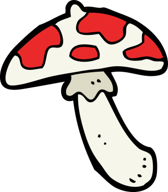 Bir insan tarafından çizilmiş zehirli mantar.