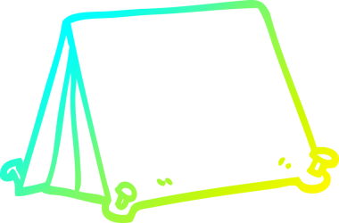 Bir insanın çizdiği karikatür çadırının soğuk gradyan çizgisi.