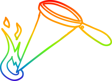 gökkuşağı gradyan çizgi çizimi bir insan tarafından çizilmiş bir çizgi büyüteç