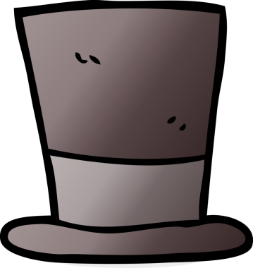 Bir insan tarafından çizilmiş serbest çizim silindir şapka.