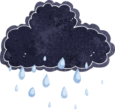 Bir insan tarafından çizilmiş yağmur bulutu çizgi filmi