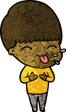 Bir insan tarafından çizilmiş komik çizgi film çocuğu.