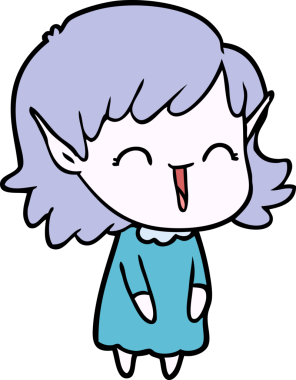 Bir insan tarafından çizilmiş bir elf kızı.