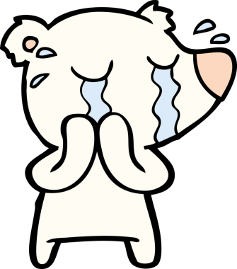 Bir insan tarafından çizilmiş ağlayan kutup ayısı çizgi filmi