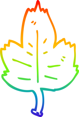 bir insan tarafından çizilmiş bir çizgi film yaprağının gradyan çizimi