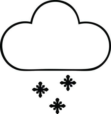 Bir insan tarafından çizilmiş bir kar bulutunun çizgi çizimi