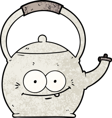 Bir insan tarafından çizilmiş bir çaydanlık.