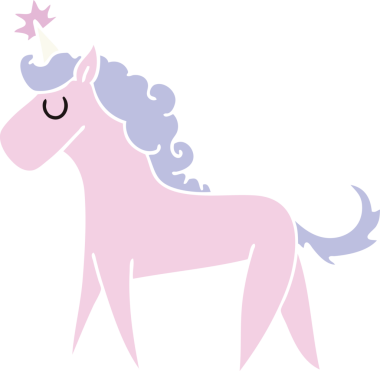 Bir insan tarafından çizilmiş tuhaf tek boynuzlu at.