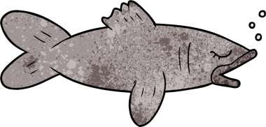 bir insan tarafından çizilmiş karikatür balığı