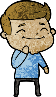 Bir insan tarafından çizilmiş mutlu çizgi film adamı.