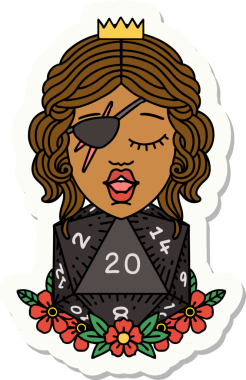 Bir insan tarafından çizilmiş 20 zarlı düzenbaz insan etiketi.