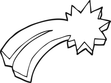 Bir insan tarafından çizilmiş siyah beyaz bir çizgi film yıldızı.