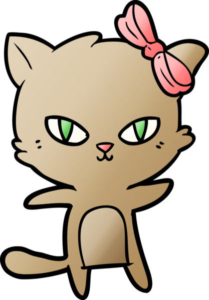 Bir insan tarafından çizilmiş sevimli çizgi film kedisi.