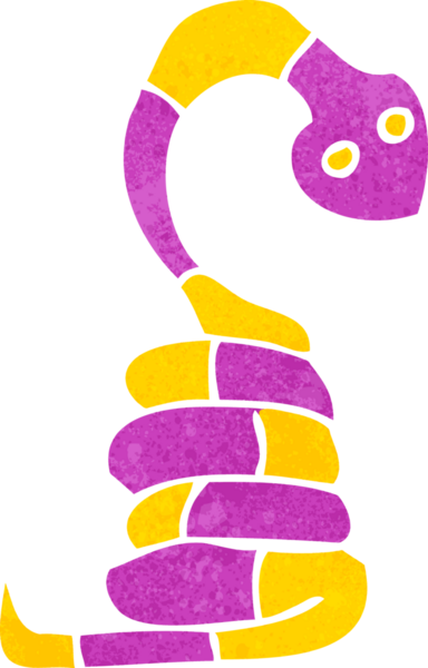 Bir insan tarafından çizilmiş çizgi film yılanı.