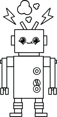 Bir insan tarafından çizilmiş robot çizimi