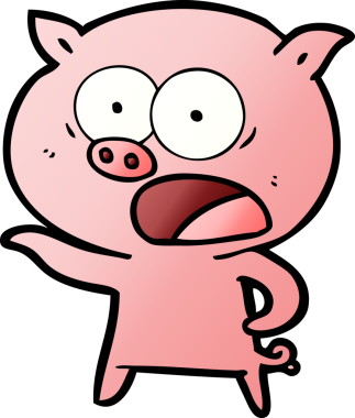 Bir insan tarafından çizilmiş domuz bağırması.