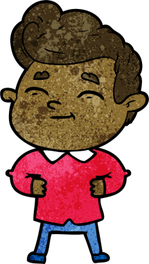 Bir insan tarafından çizilmiş mutlu çizgi film adamı.